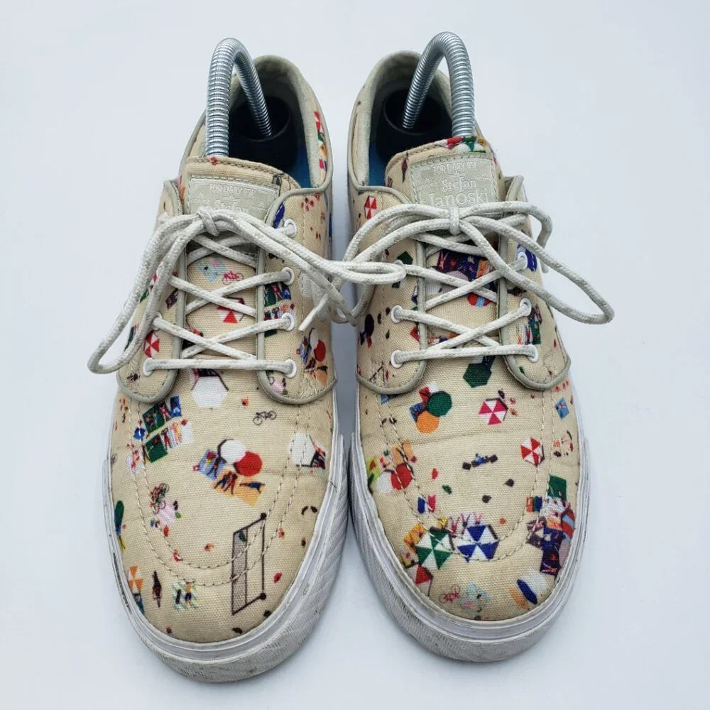 Nike Stefan Janoski Zoom‎ Sneakers 7.5 Mens Beach Day Lace Up Shoes Tan